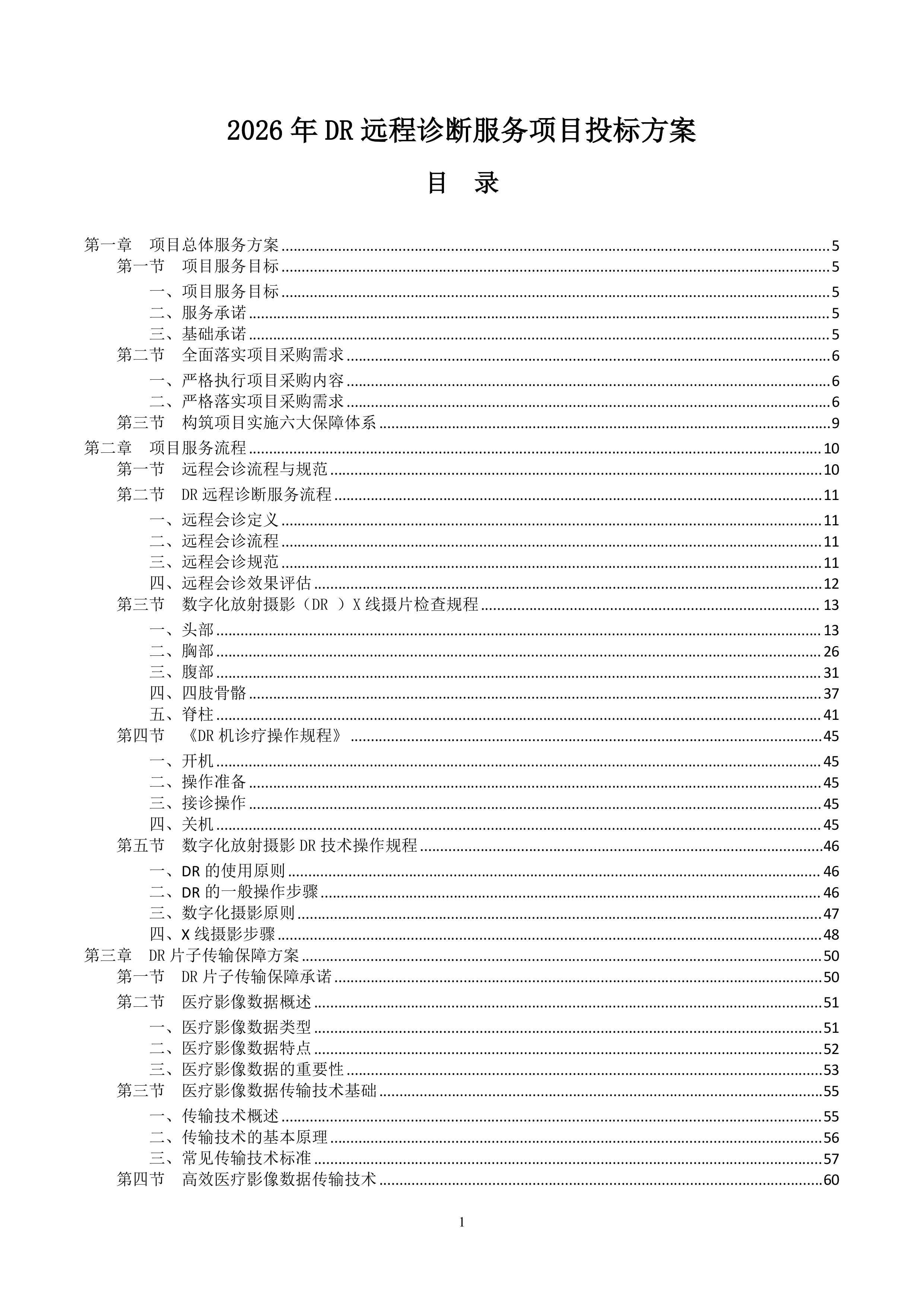 2026年DR远程诊断服务项目投标方案.doc 第1页